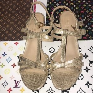 Kate spade New York gold wedges